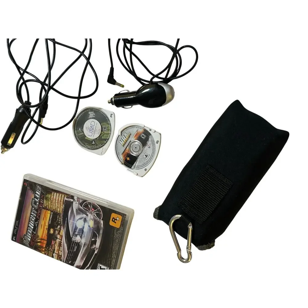 Sony PSP Console, Case, Chargers, Games Bundle